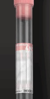 Σωληνάρια 86×12 mm με 0,25 ml Sodium Citrate (3,8%) ροζ πώμα.